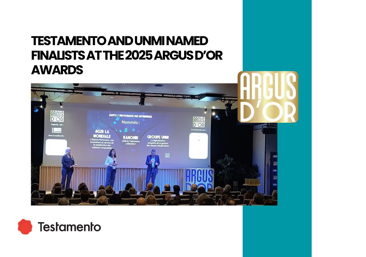 You are currently viewing Testamento and UNMI named finalists at the 2025 Argus d’Or Awards: a recognition of innovation in group life insurance