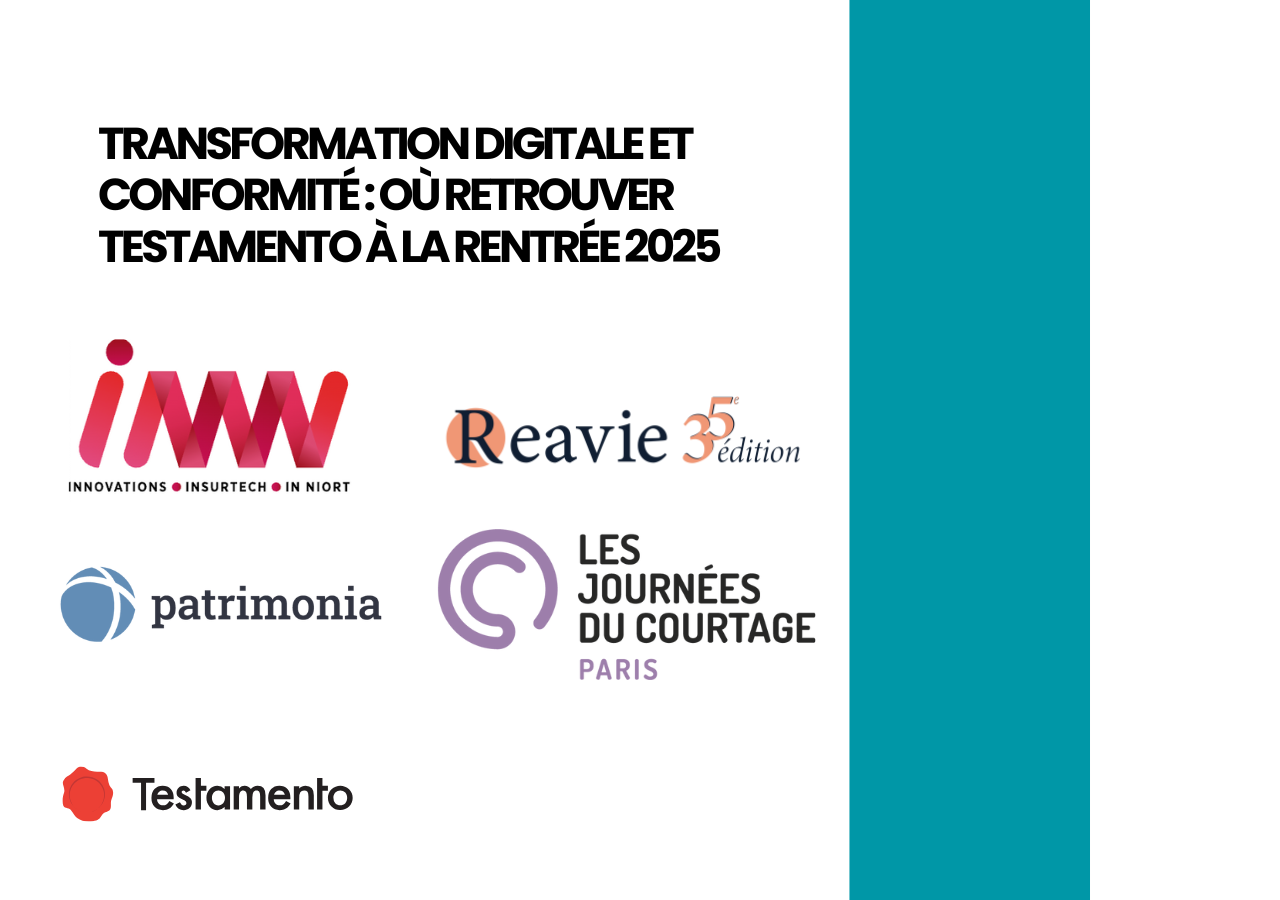 You are currently viewing Transformation digitale et conformité : les événements où retrouver Testamento à la rentrée 2025